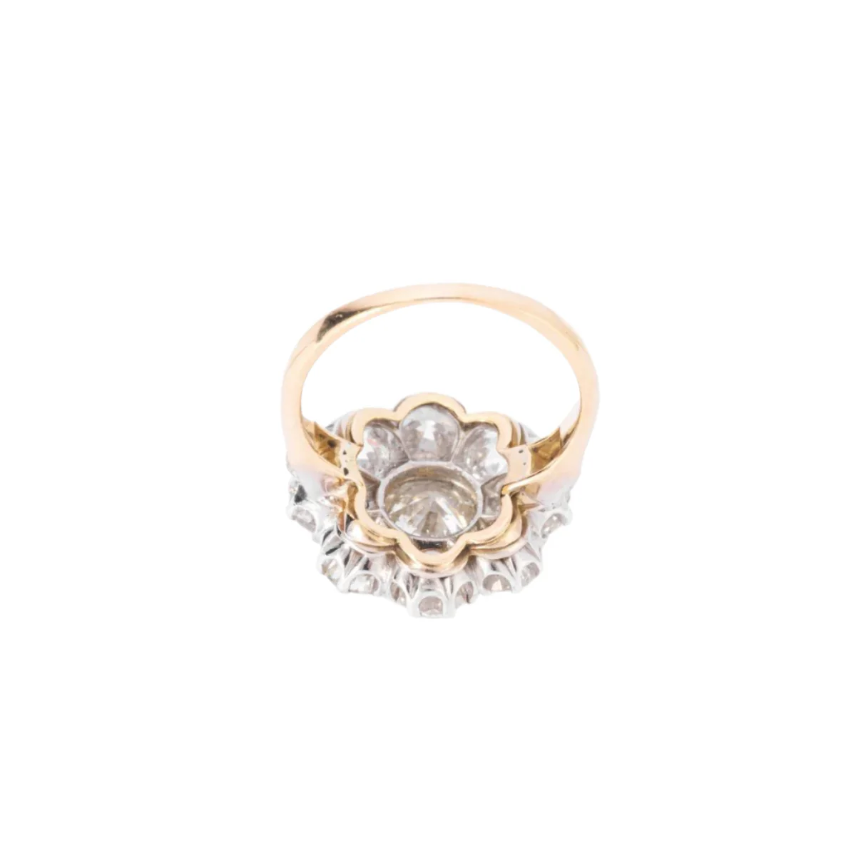Bague Marguerite en or jaune et diamants - Image 4