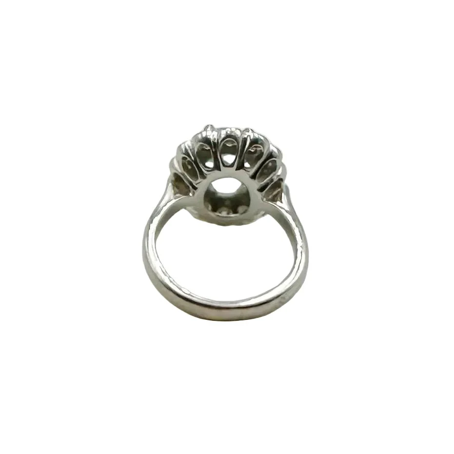 Bague Marguerite en or blanc, aigue-marine et diamants - Image 6