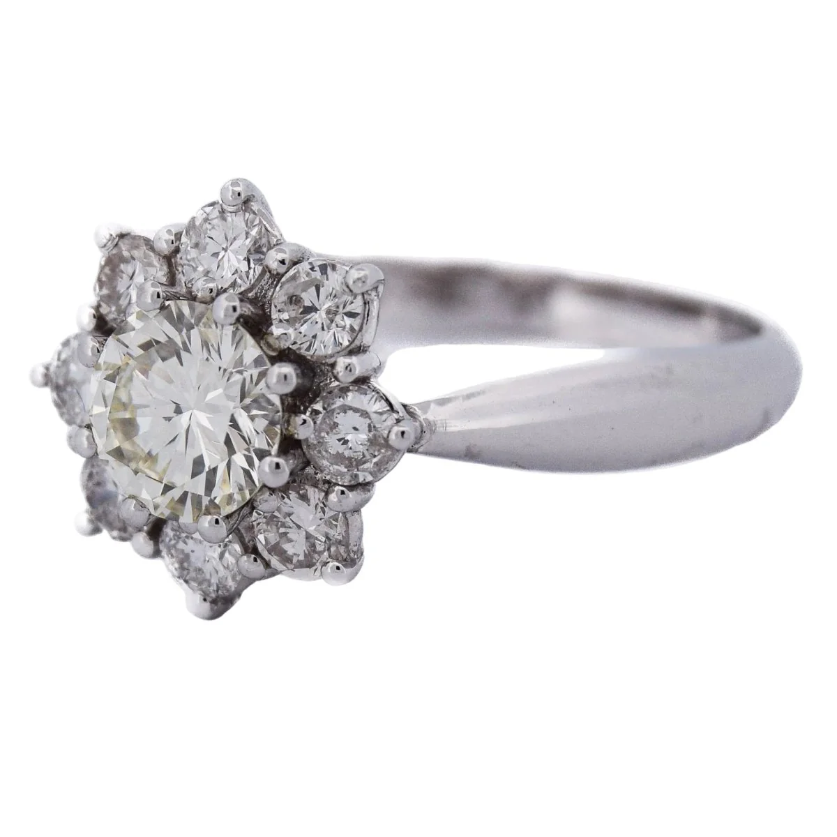 Bague Marguerite en or blanc et diamants - Image 3