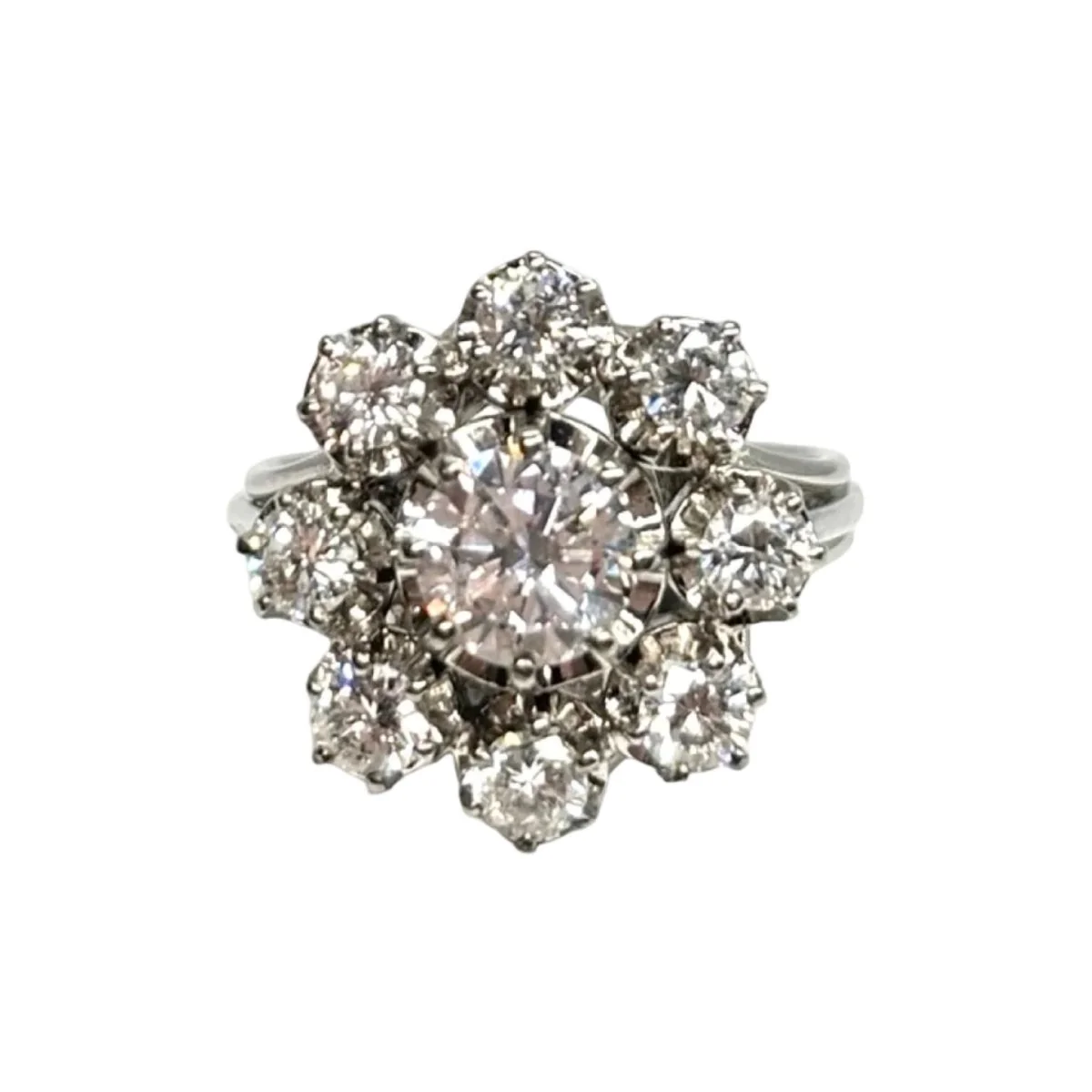Bague Marguerite en or blanc et diamants