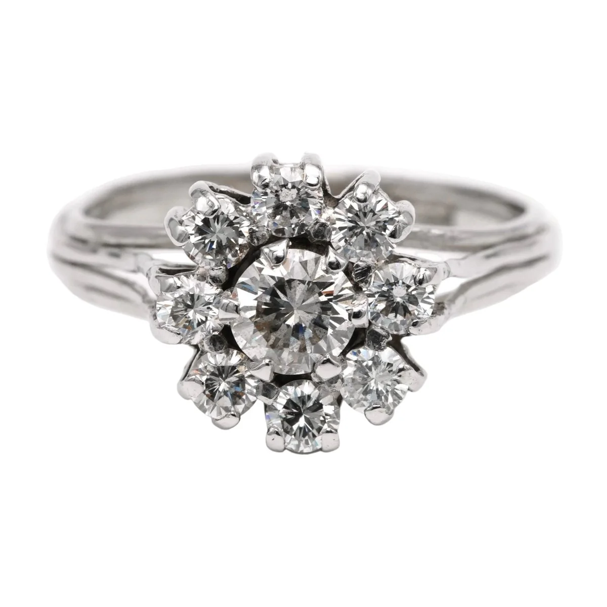 Bague Marguerite en or blanc et diamants - Image 7