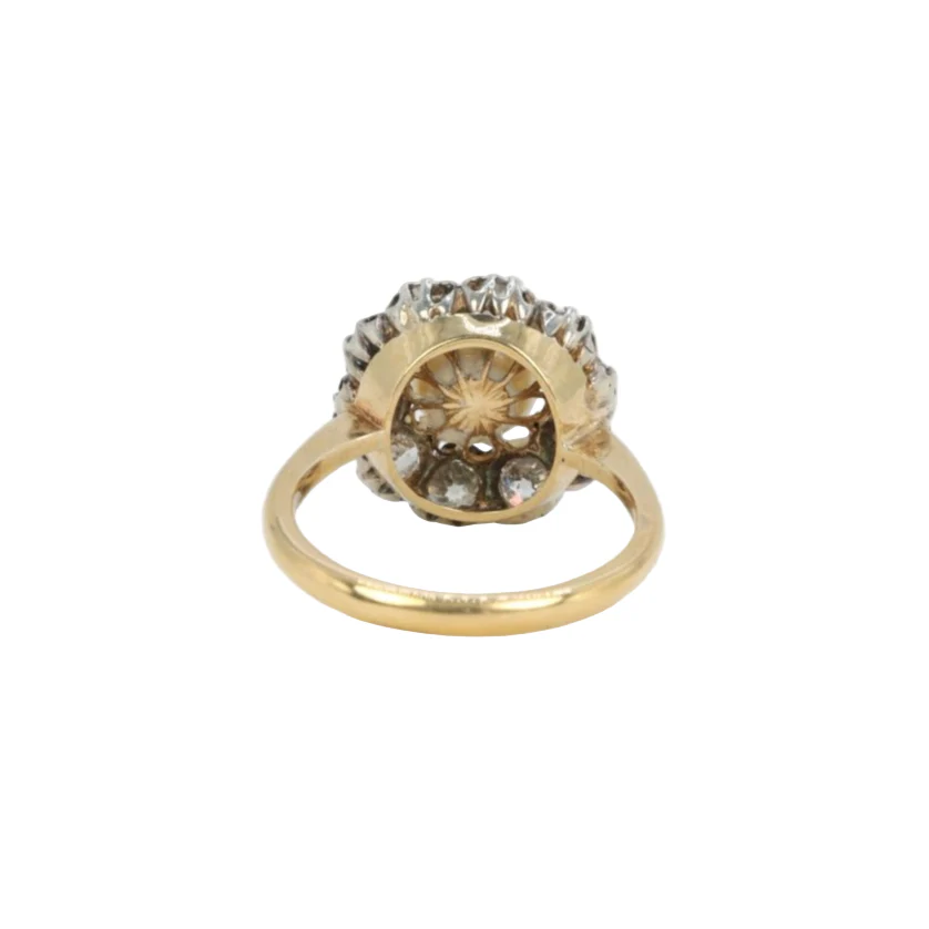 Bague Marguerite en or jaune, argent, perle et diamants - Image 5