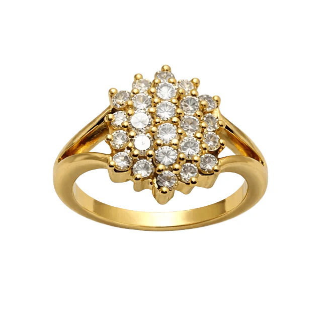 Bague Marguerite en or jaune et diamants - Image 6