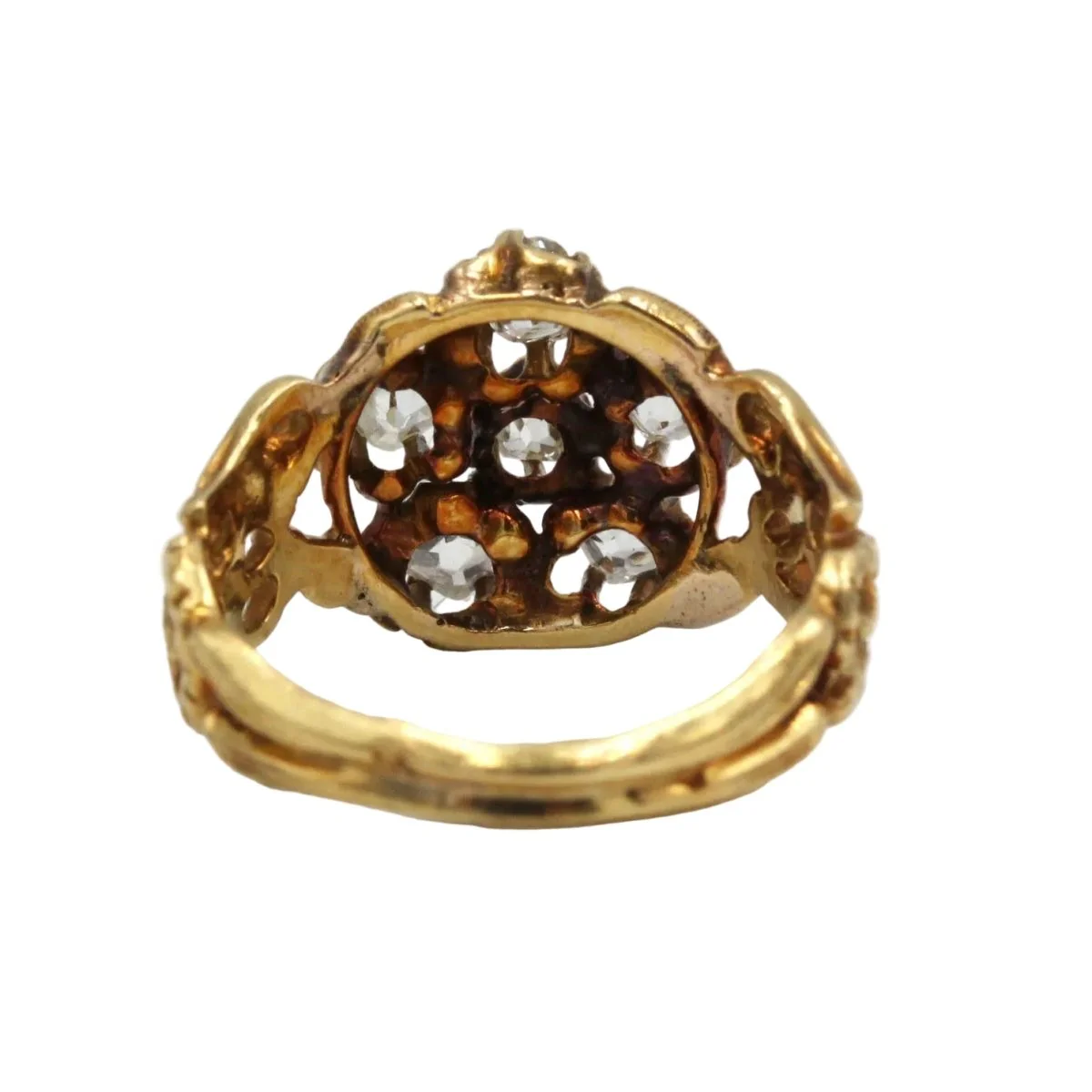 Bague Marguerite en or jaune et diamants - Image 8