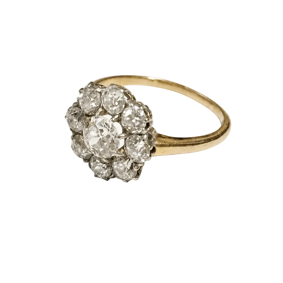 Bague Marguerite en or jaune et diamants - Image 3