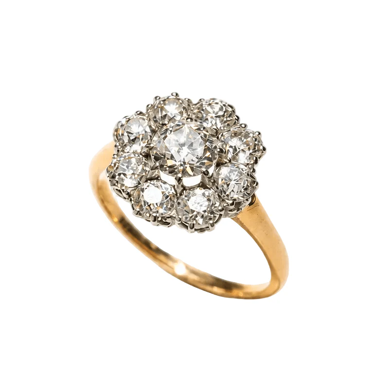 Bague Marguerite en or jaune et diamants - Image 4