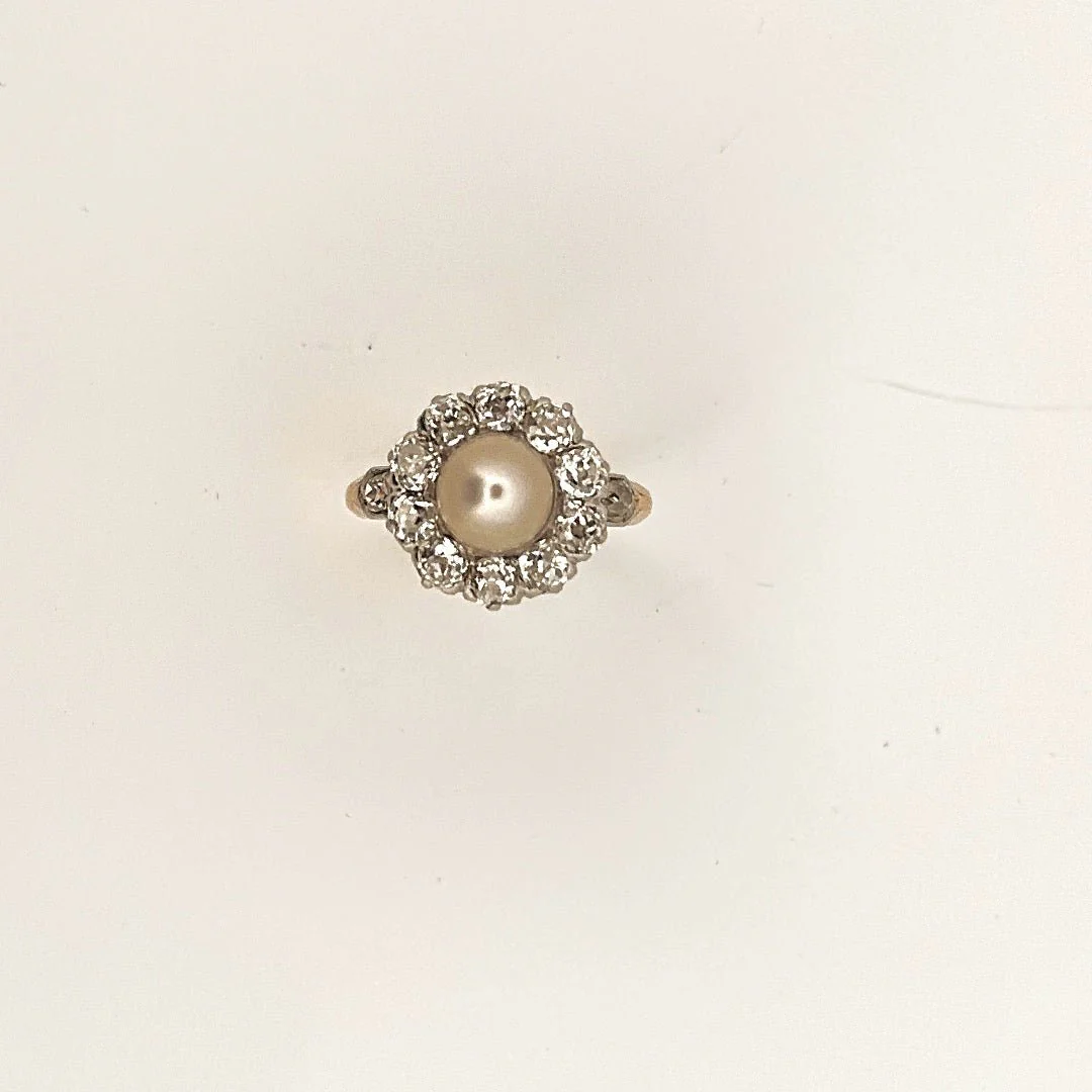 Bague Marguerite en or jaune et or blanc - Image 6