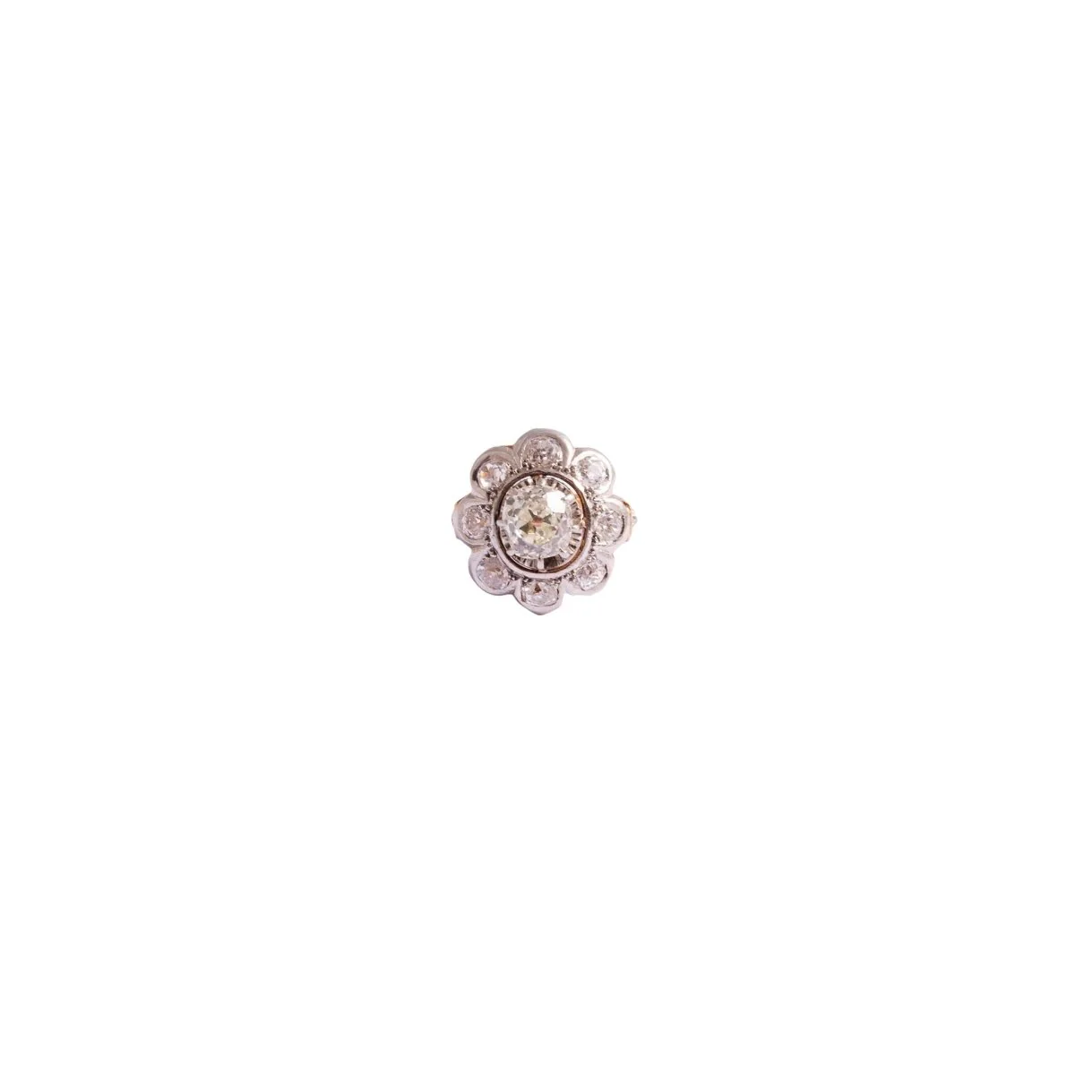 Bague Marguerite en or jaune et or blanc et en diamants