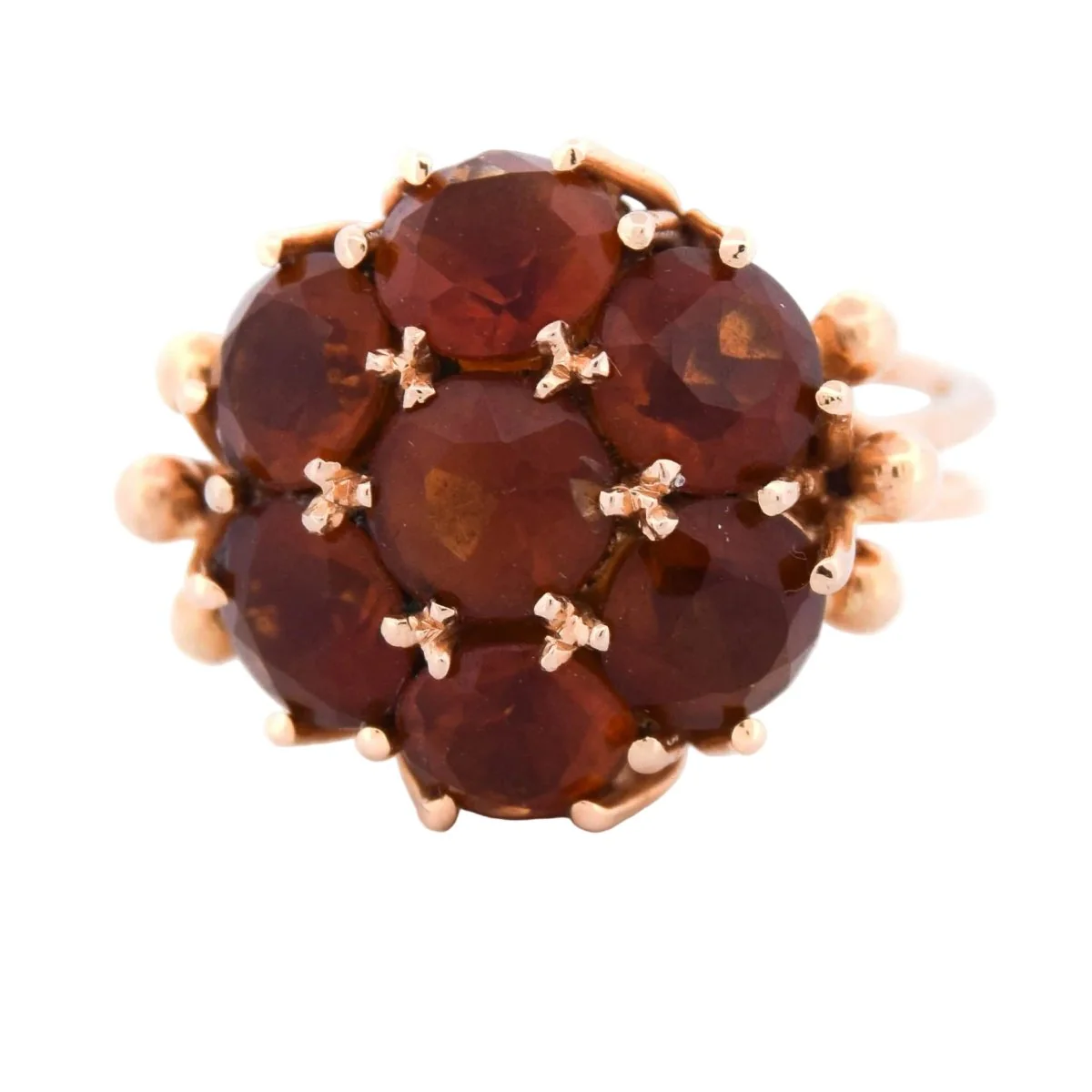 Bague Marguerite en or jaune et quartz
