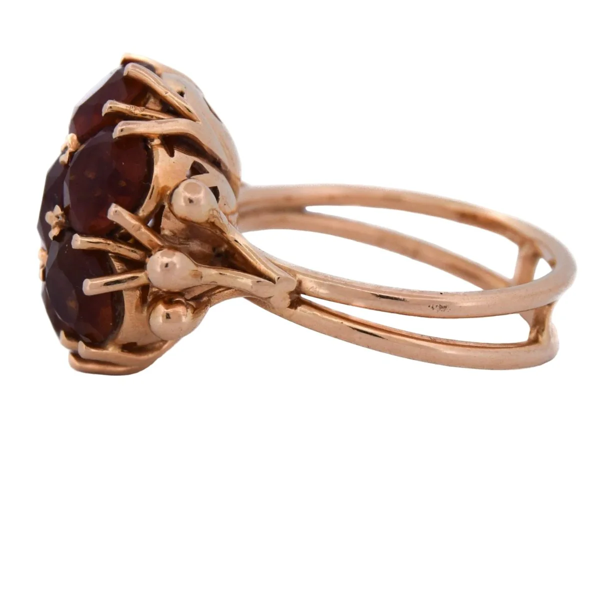 Bague Marguerite en or jaune et quartz - Image 4