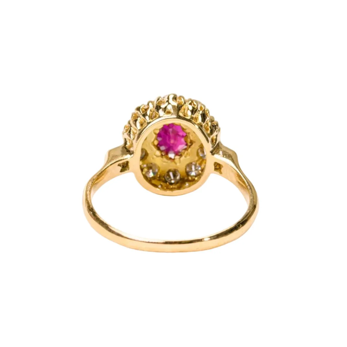 Bague Marguerite en or jaune, rubis et diamants - Image 4