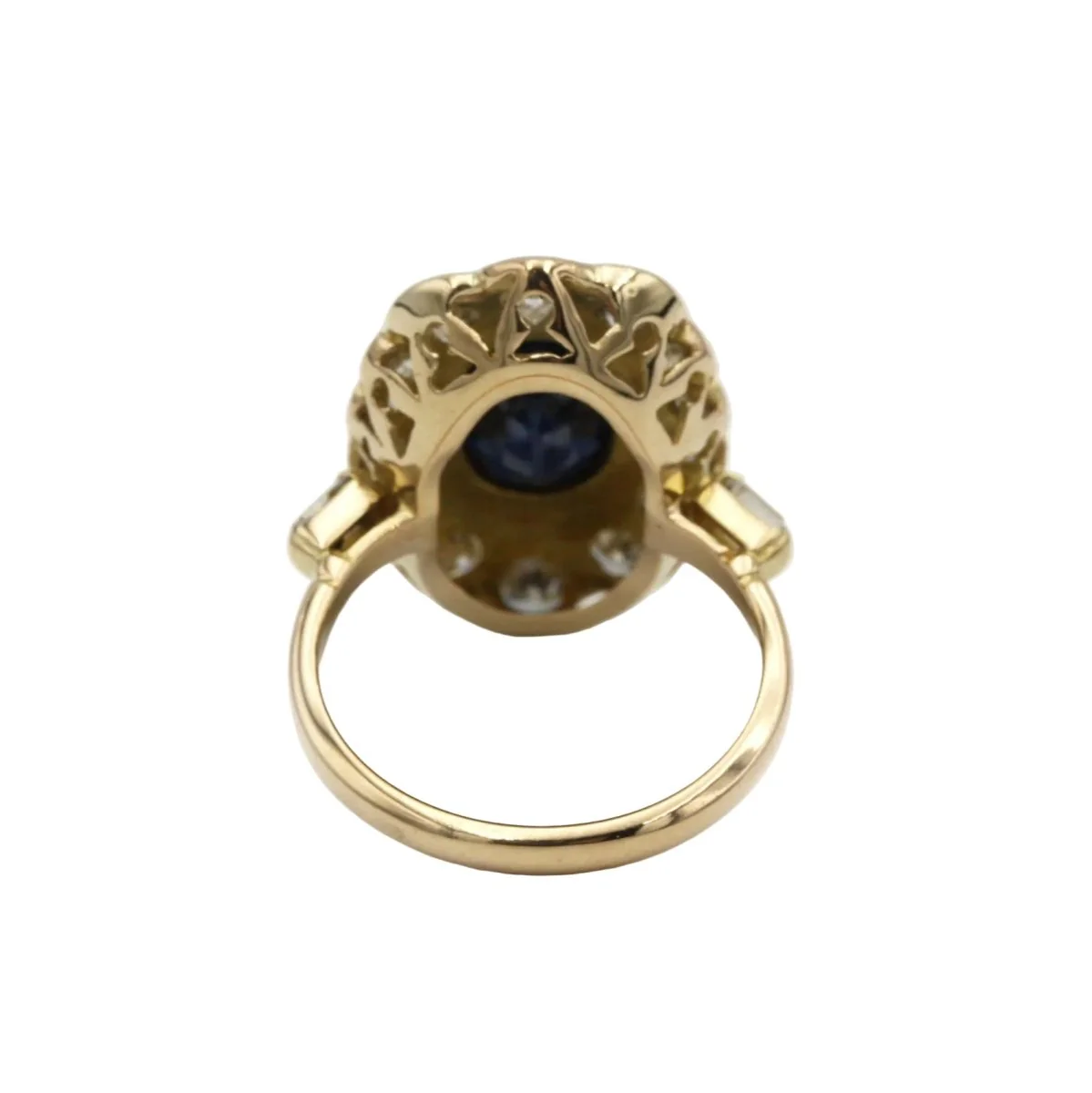 Bague Marguerite en or jaune, saphir et diamants - Image 4