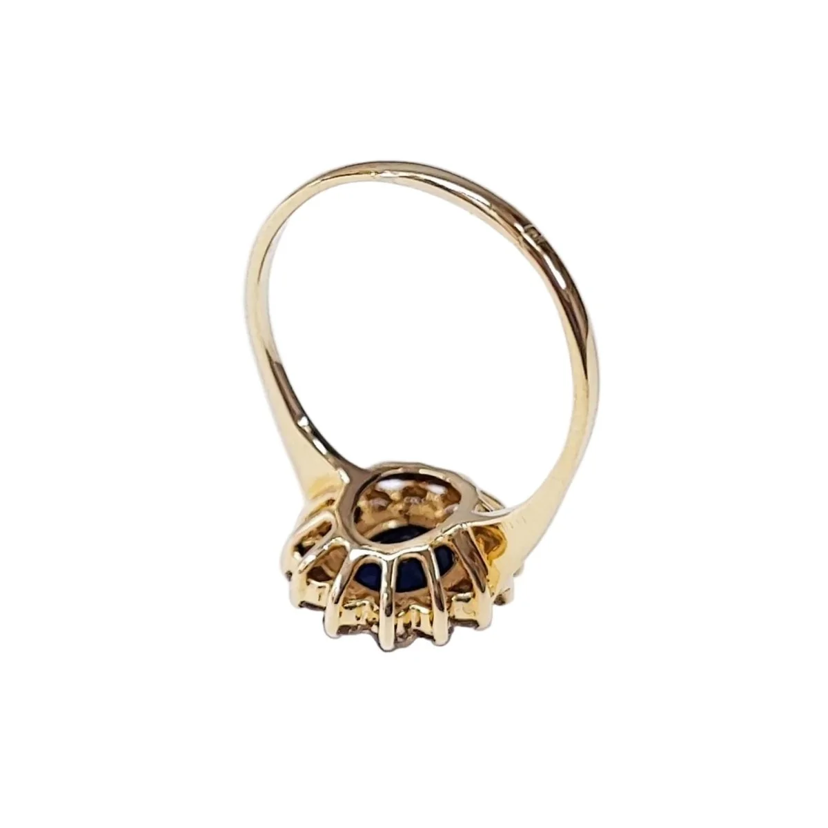 Bague Marguerite en or jaune, saphir et diamants - Image 4