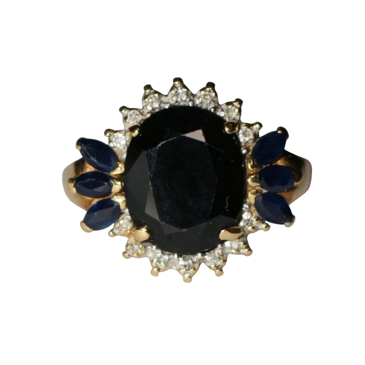 Bague Marguerite en or jaune, saphirs et diamants - Image 12