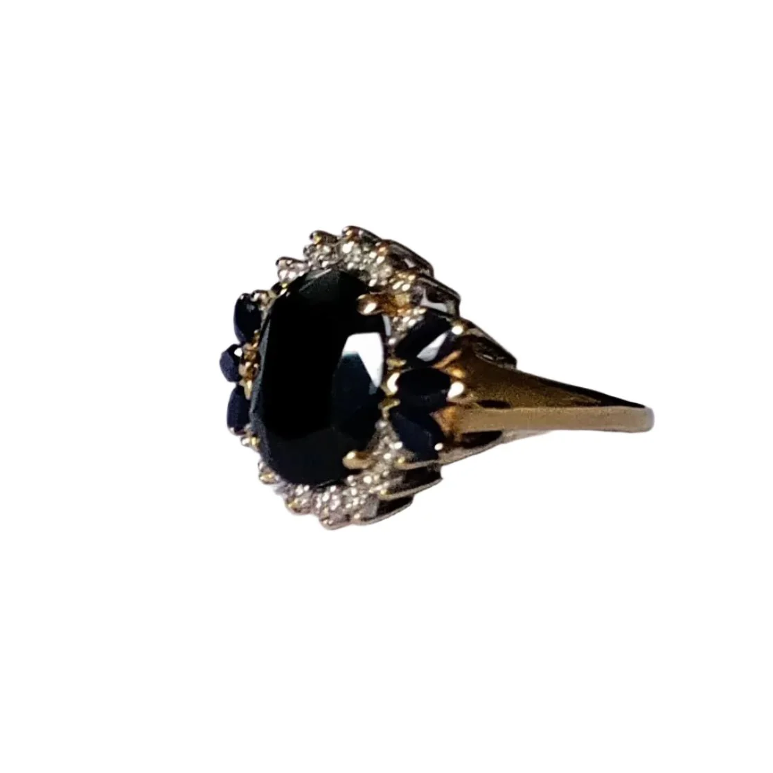 Bague Marguerite en or jaune, saphirs et diamants - Image 14