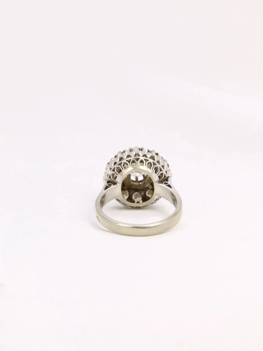 Bague marguerite or platine diamants 1,2 ct - Image 5
