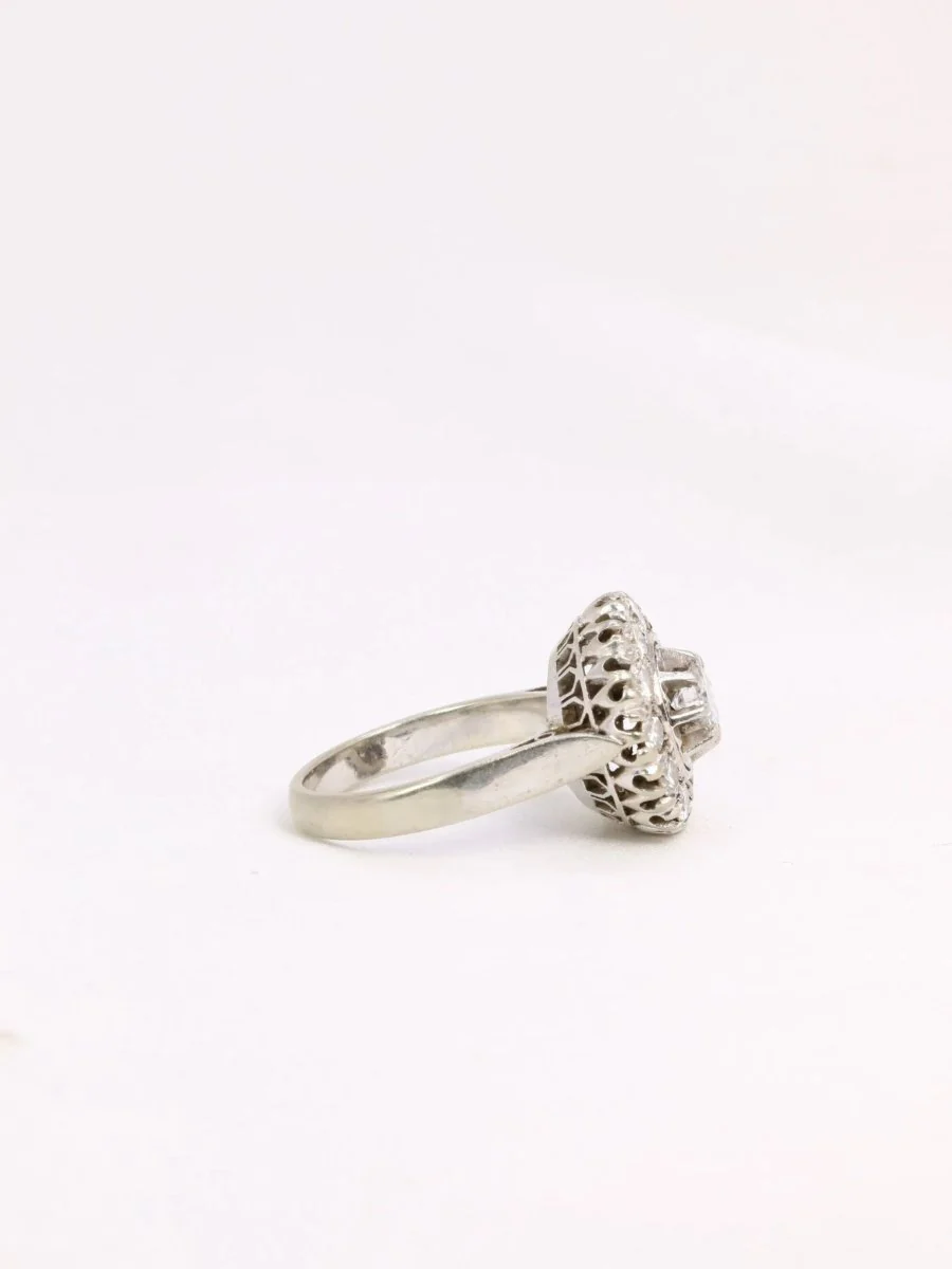 Bague marguerite or platine diamants 1,2 ct - Image 6