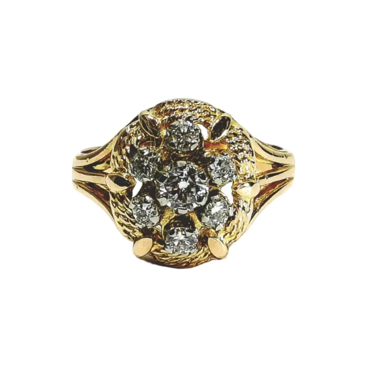 Bague Marguerite en or rose et diamants