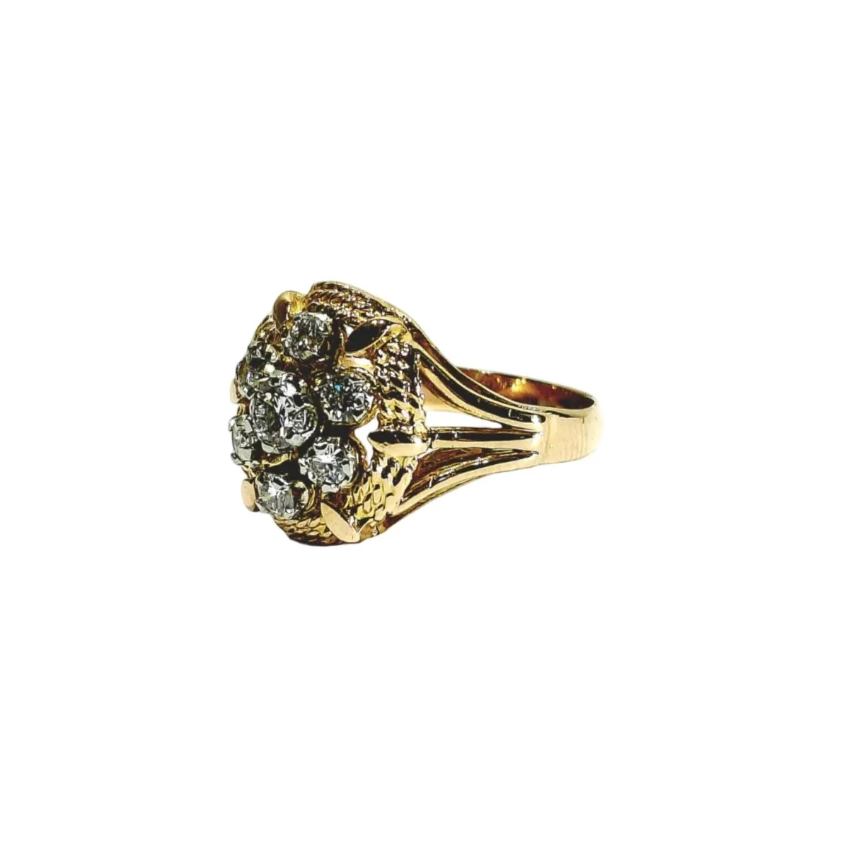 Bague Marguerite en or rose et diamants - Image 3
