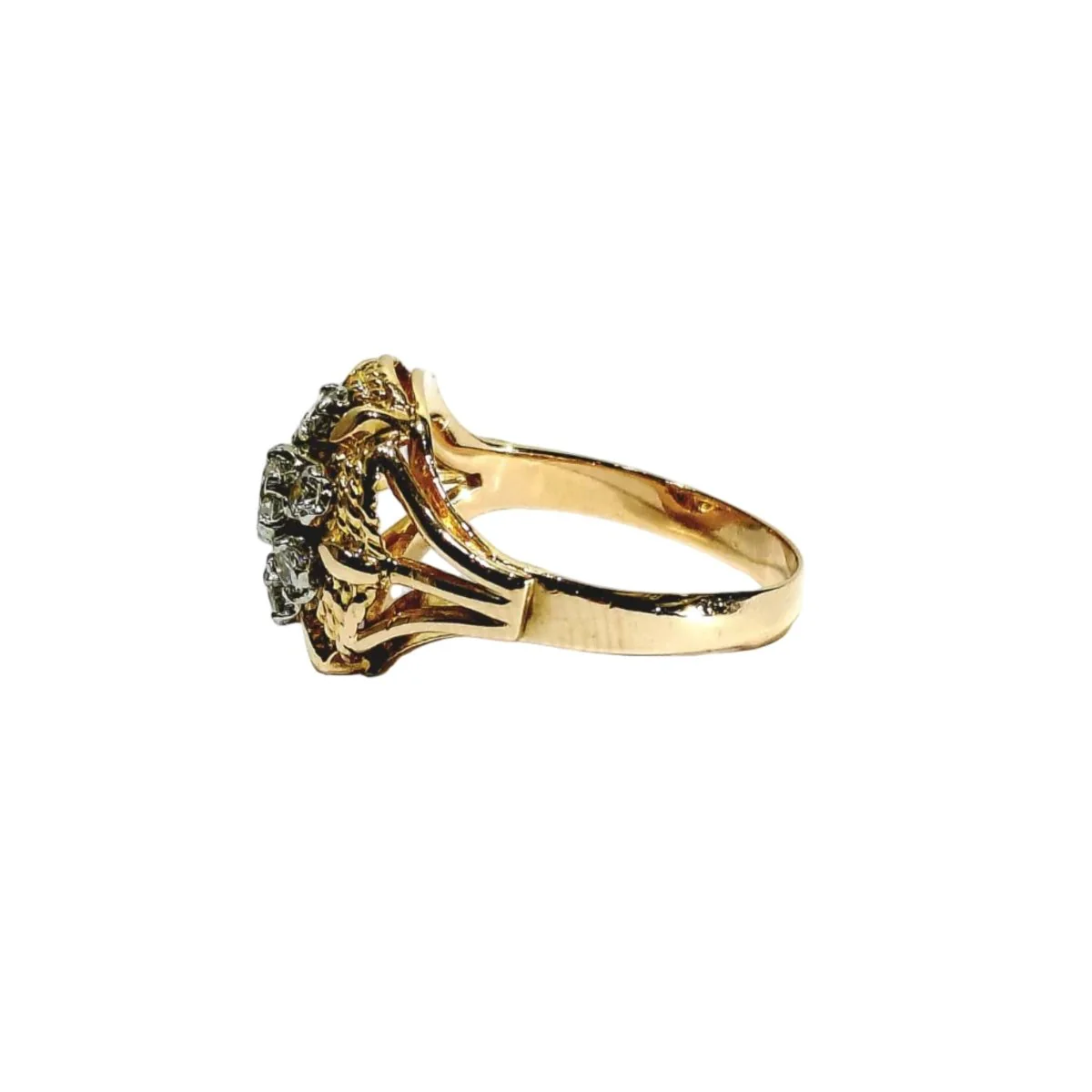 Bague Marguerite en or rose et diamants - Image 4