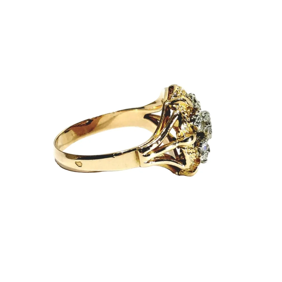 Bague Marguerite en or rose et diamants - Image 6
