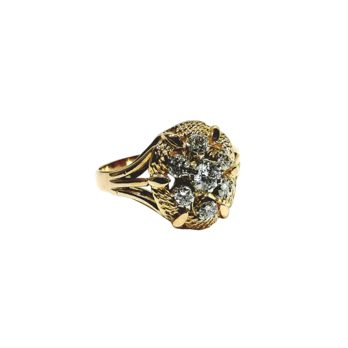 Bague Marguerite en or rose et diamants - Image 7