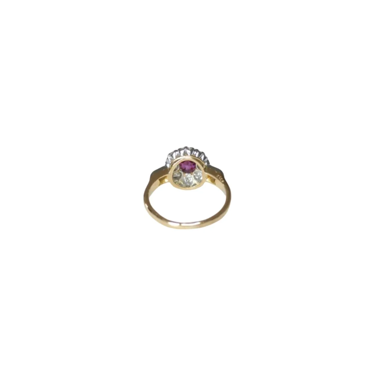 Bague Marguerite en or rose, rubis et diamants - Image 4