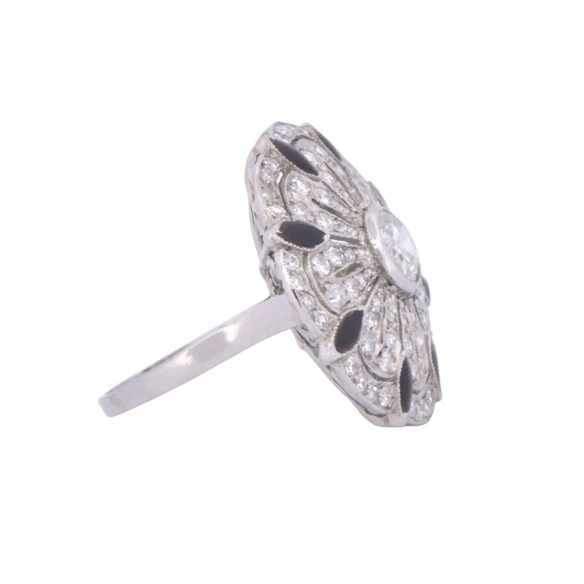 Bague Marguerite en platine et diamants - Image 6
