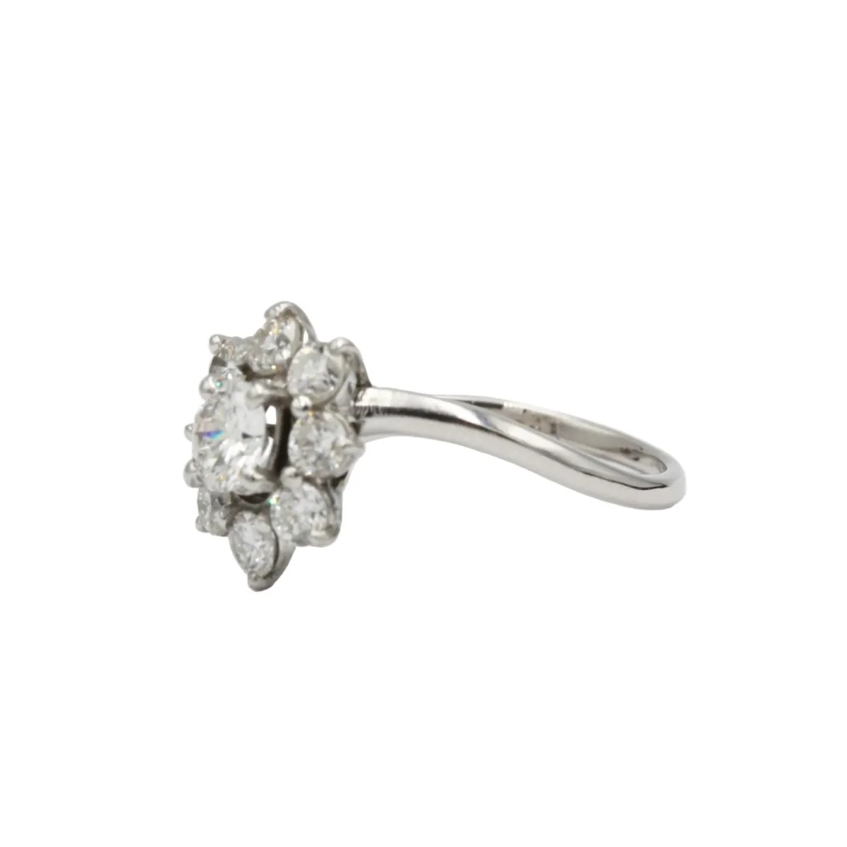 Bague Marguerite en platine et diamants - Image 2
