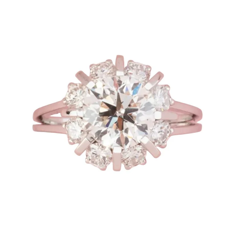 Bague Marguerite en platine et diamants