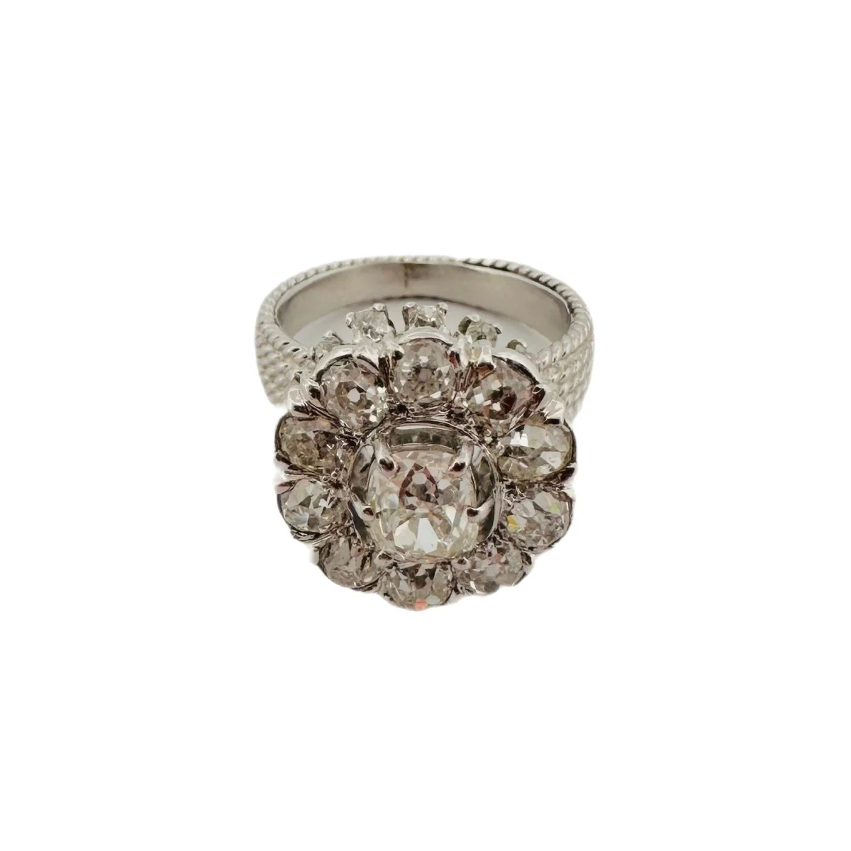 Bague Marguerite en platine et diamants - Image 3