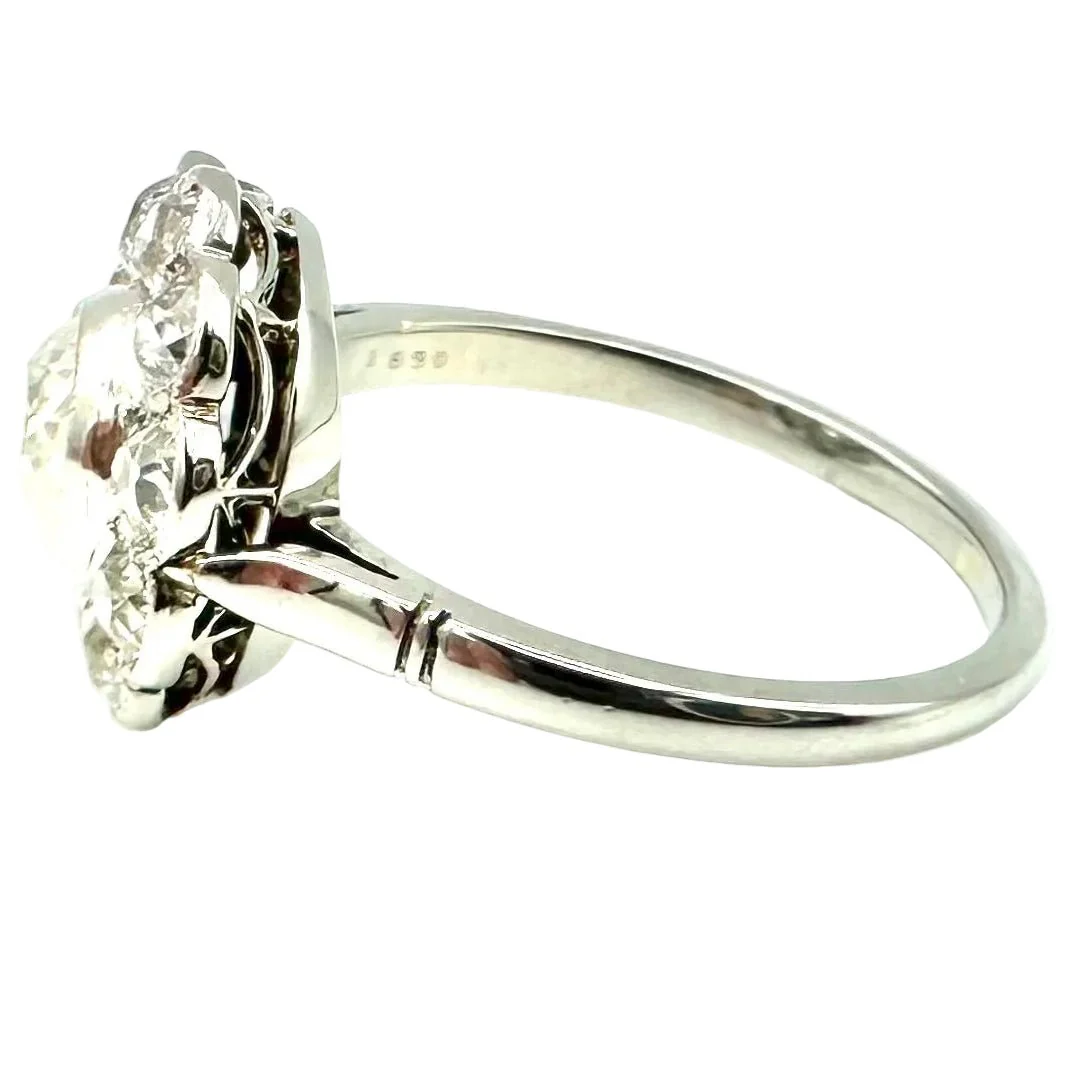 Bague Marguerite en platine et diamants - Image 2