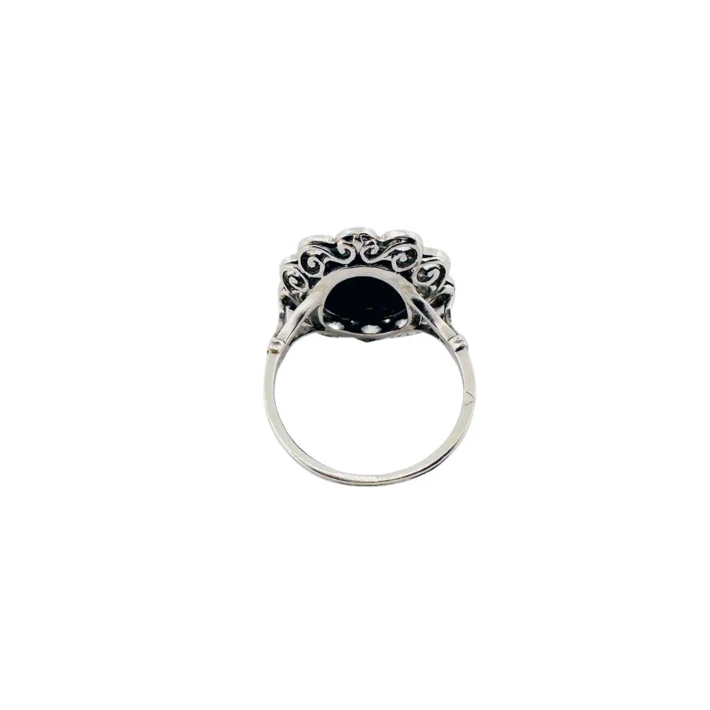 Bague Marguerite en platine, or blanc, saphir et diamants - Image 5