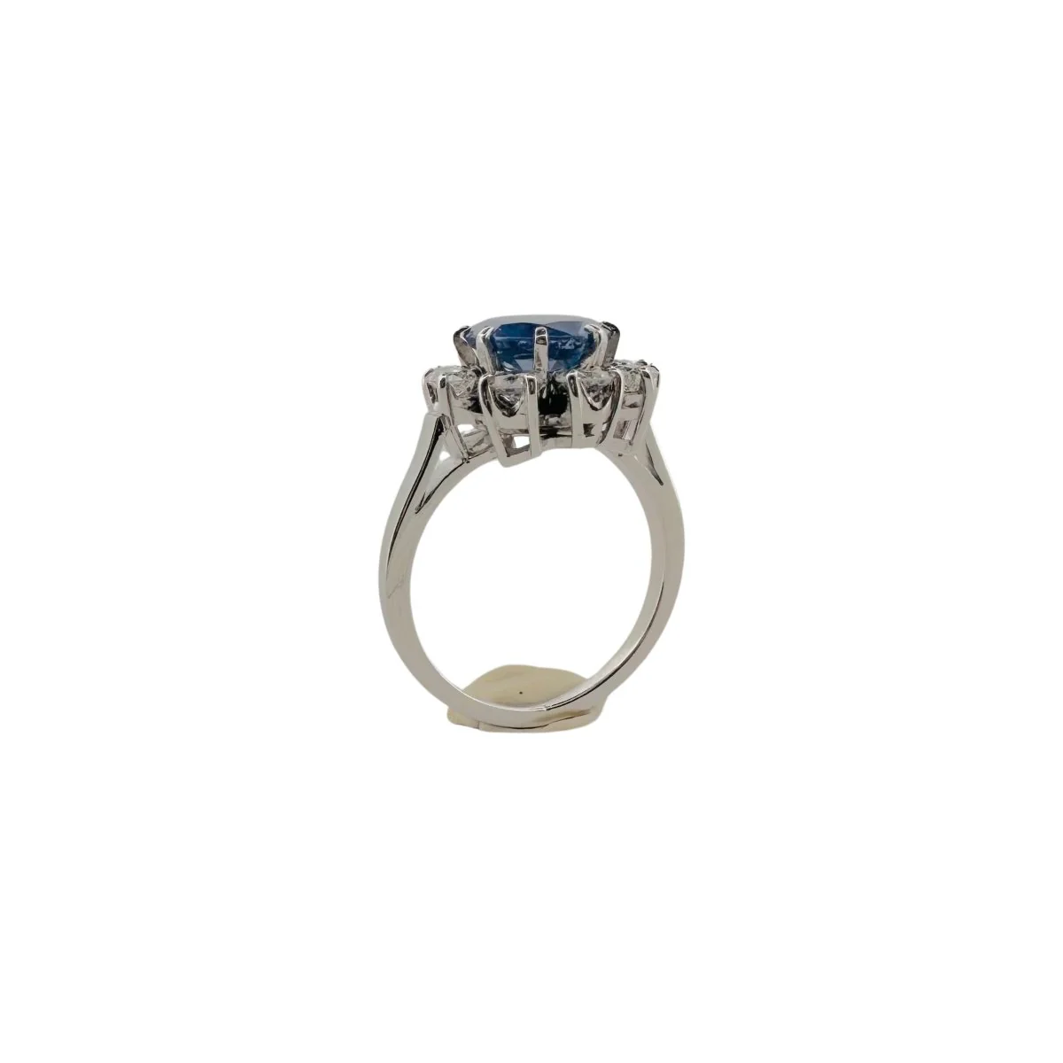 Bague Marguerite en platine, saphir et diamants - Image 6