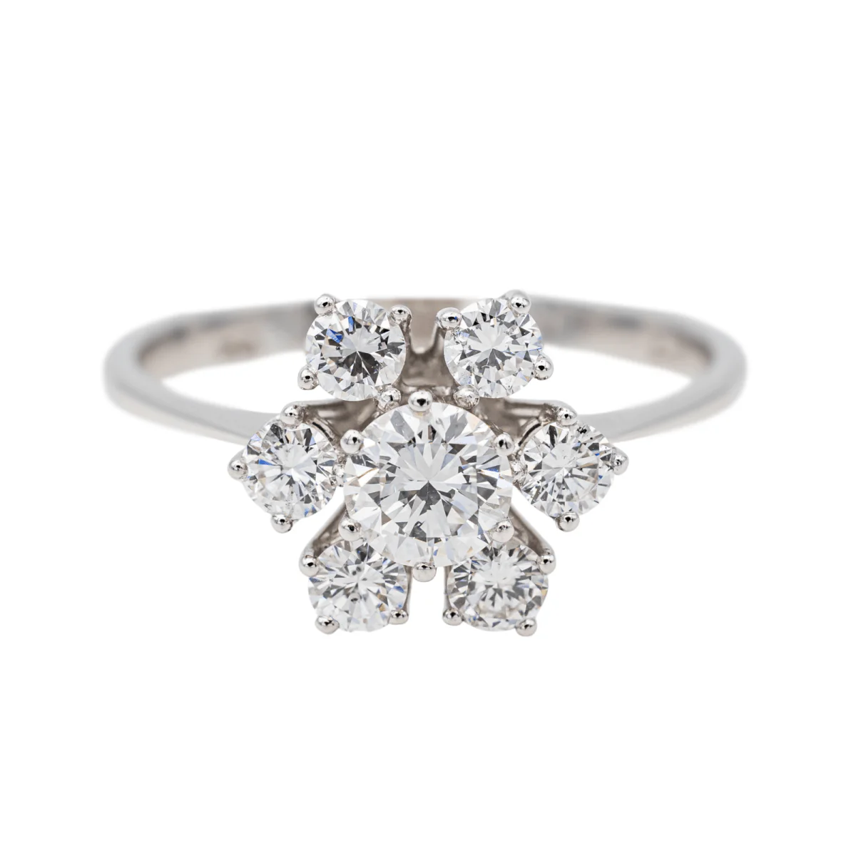 Bague Marguerite en or blanc et diamants