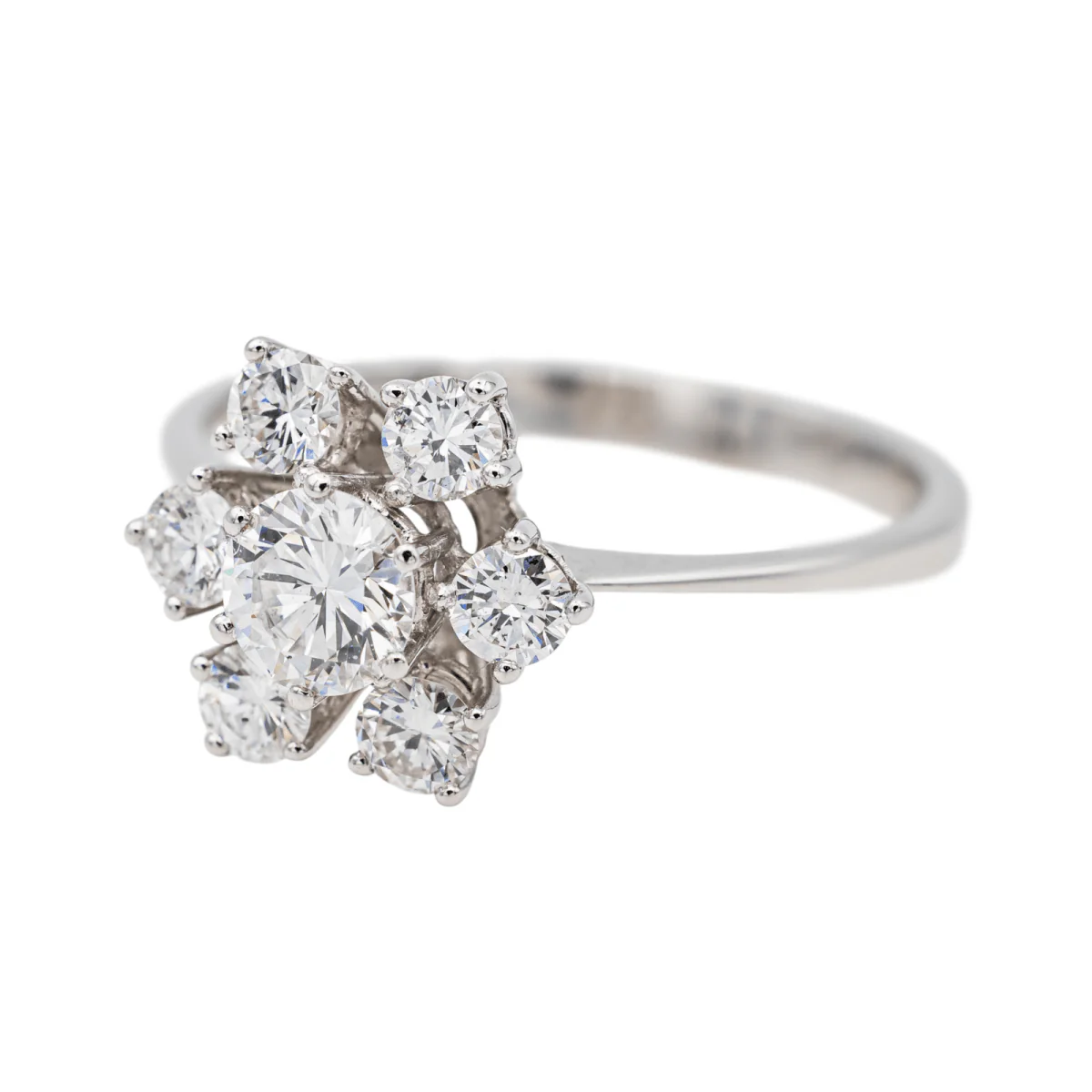 Bague Marguerite en or blanc et diamants - Image 3