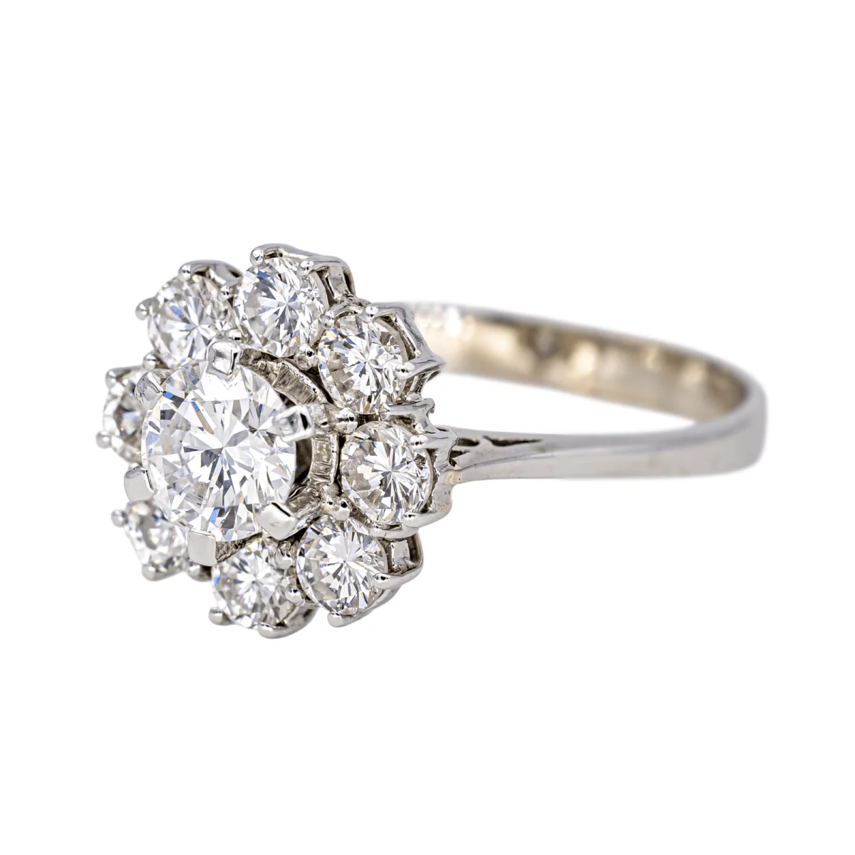 Bague Marguerite en or blanc et diamants - Image 3