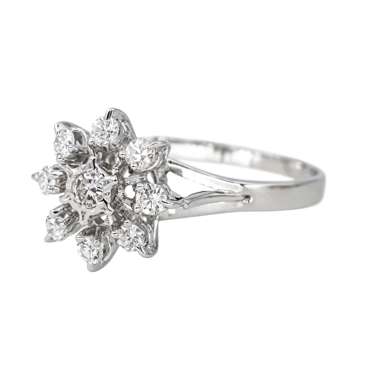 Bague Marguerite en or blanc et diamant - Image 3