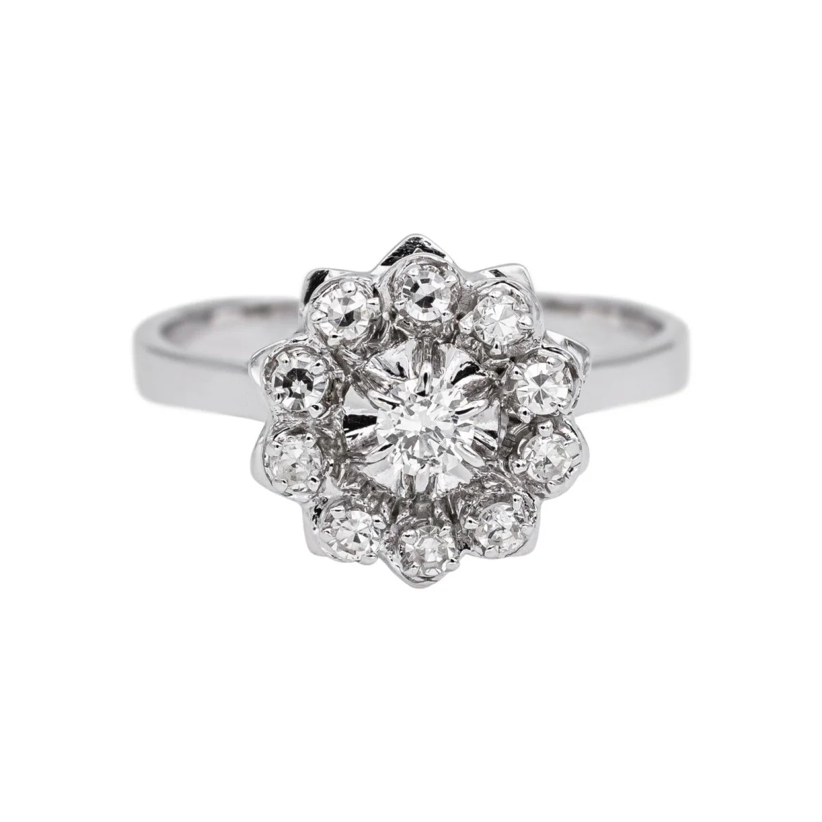Bague Marguerite en or blanc et diamants