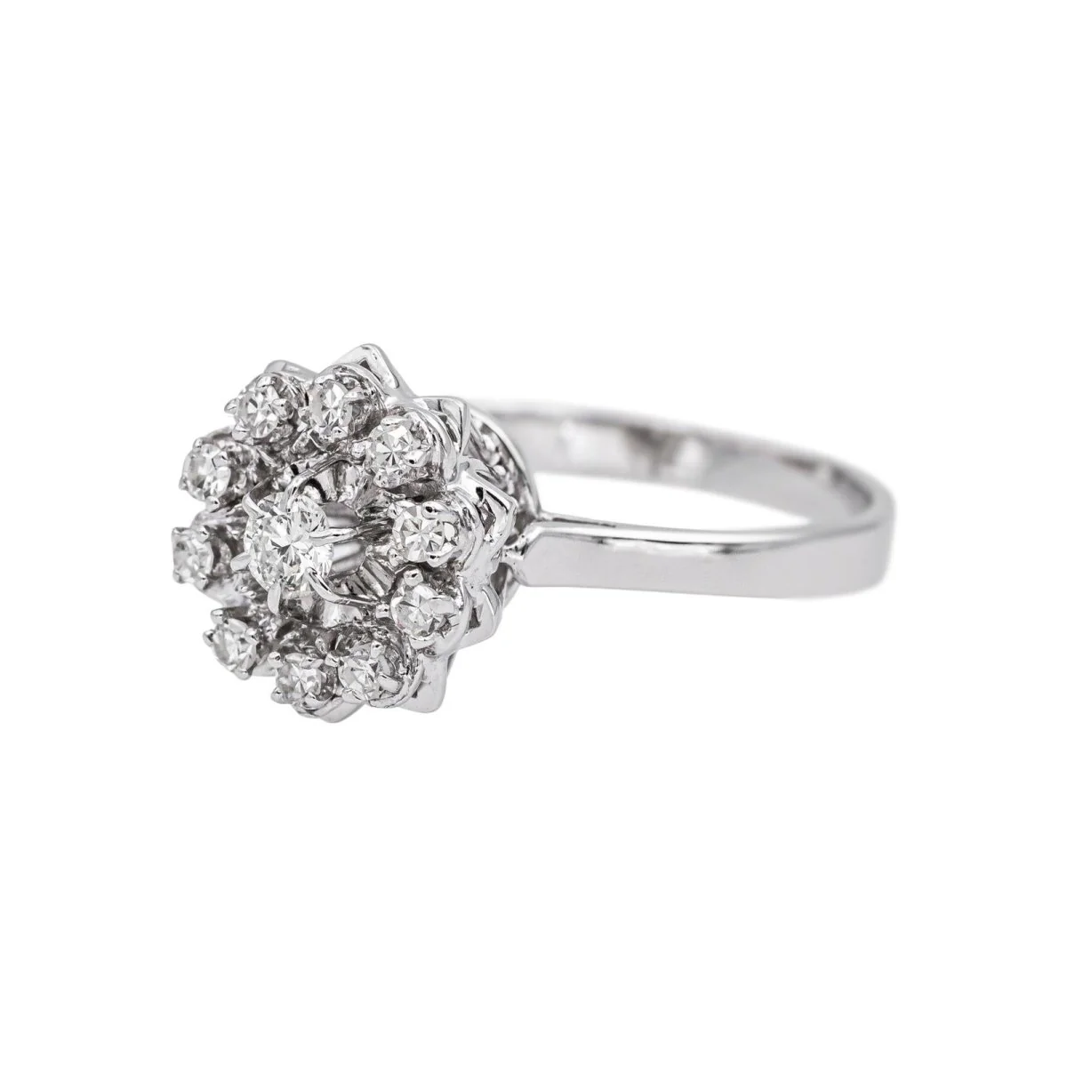 Bague Marguerite en or blanc et diamants - Image 3