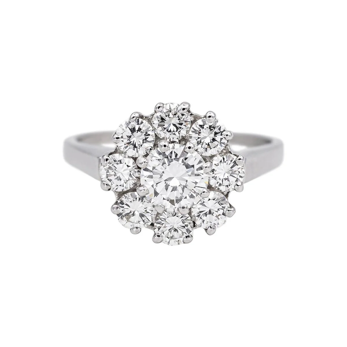 Bague Marguerite en or blanc et diamants