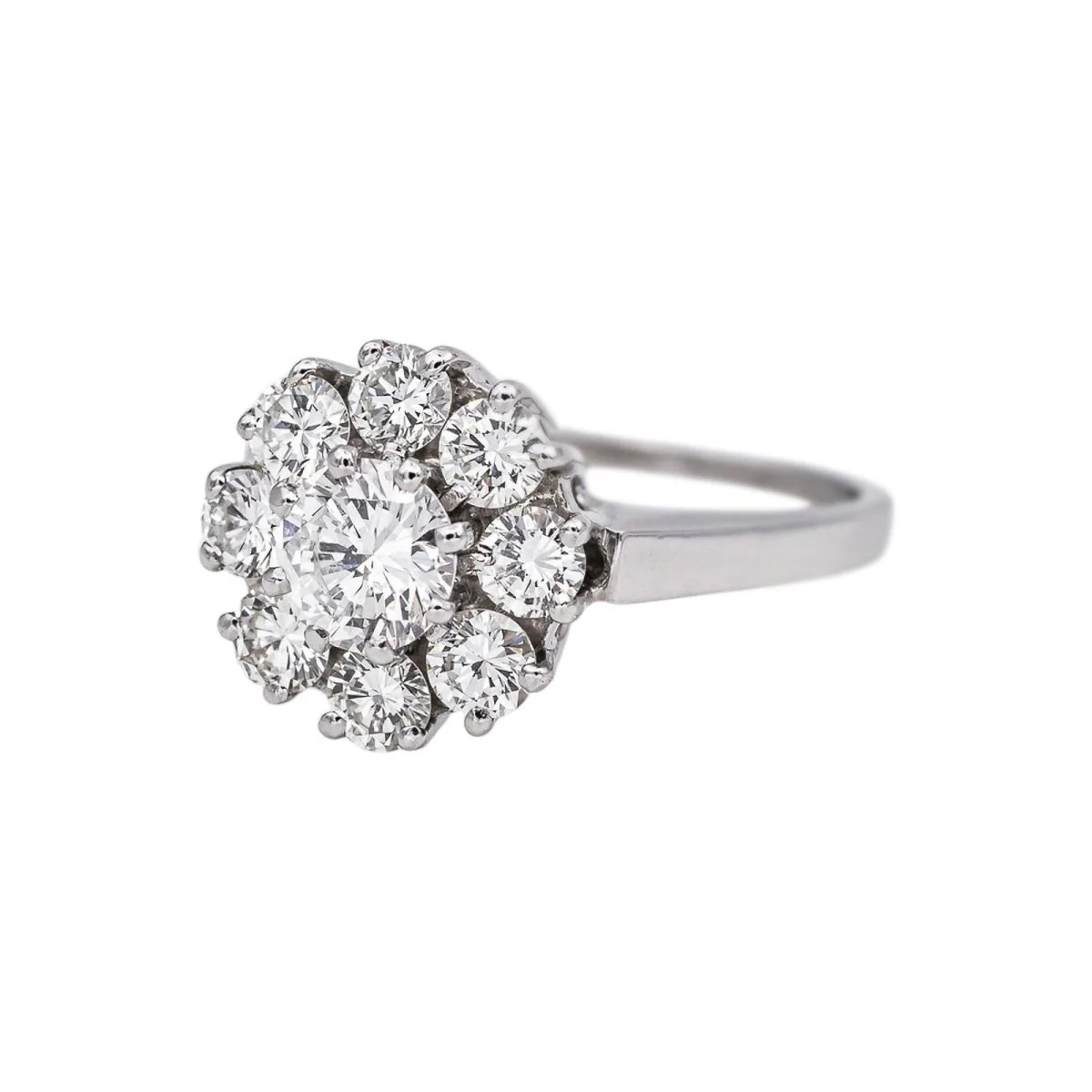 Bague Marguerite en or blanc et diamants - Image 3