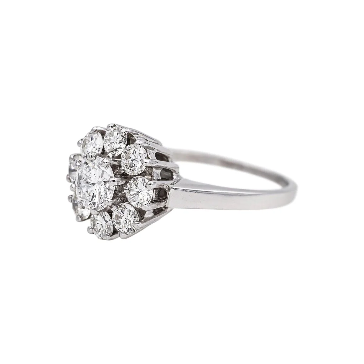 Bague Marguerite en or blanc et diamants - Image 4