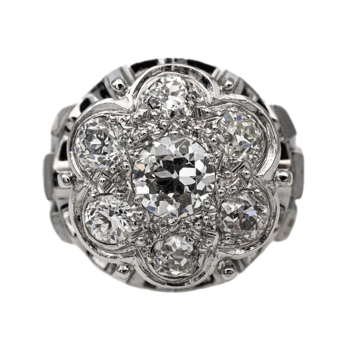 Bague Marguerite en or blanc et diamant
