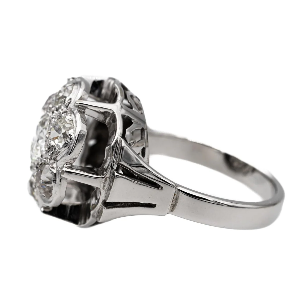 Bague Marguerite en or blanc et diamant - Image 4