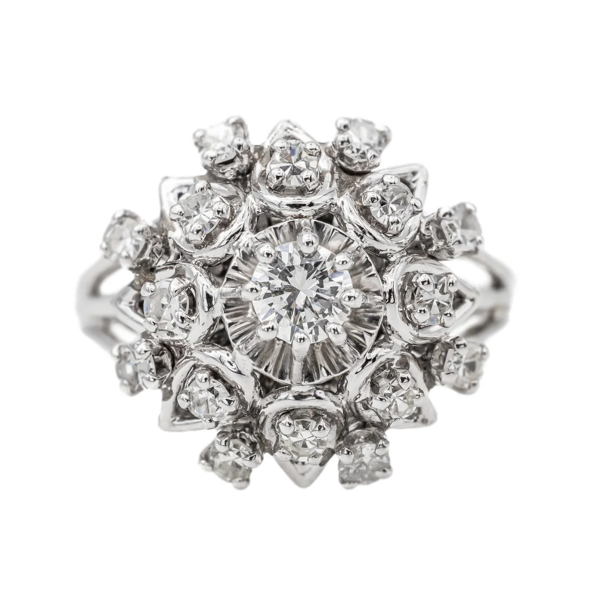 Bague Marguerite en or blanc et diamant