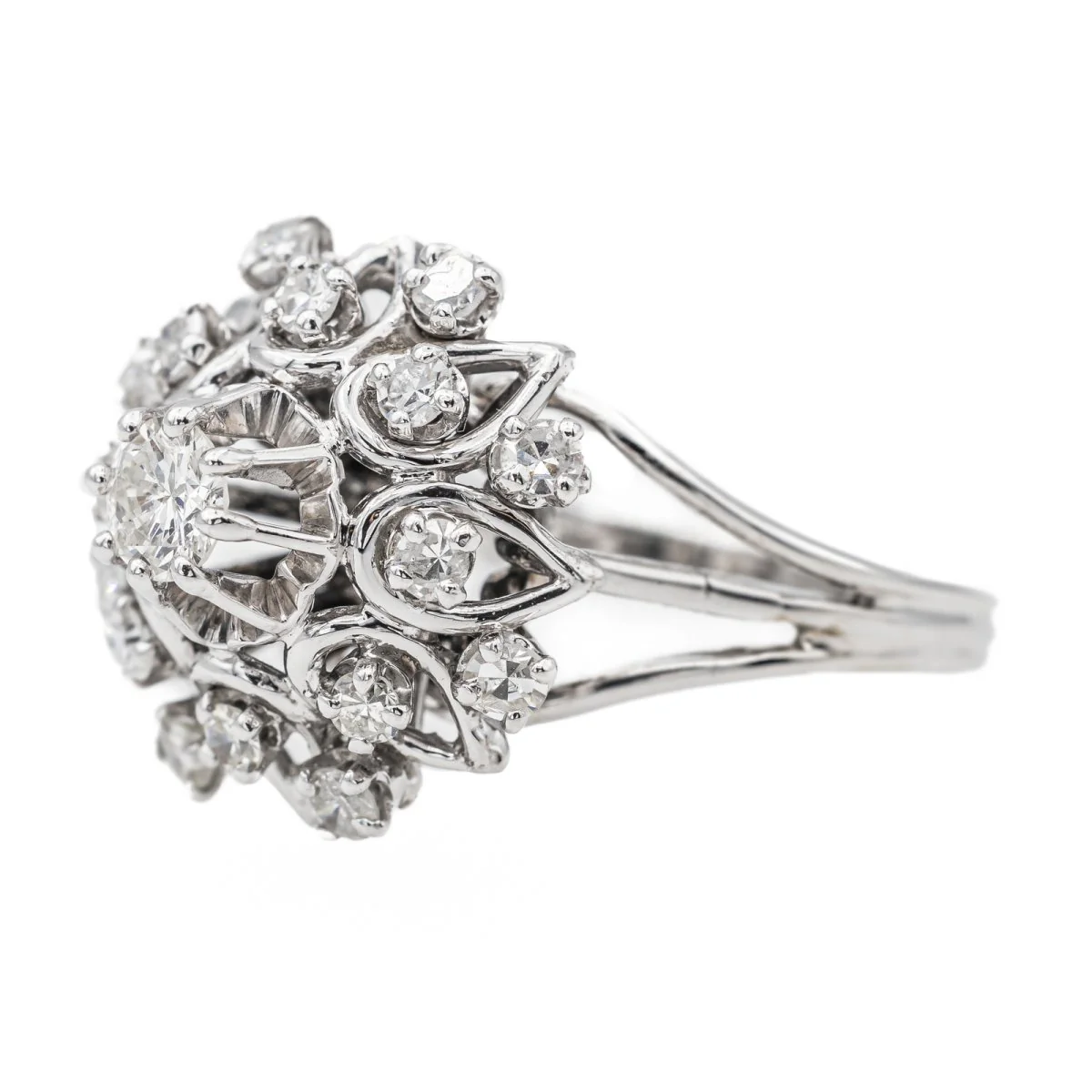 Bague Marguerite en or blanc et diamant - Image 3