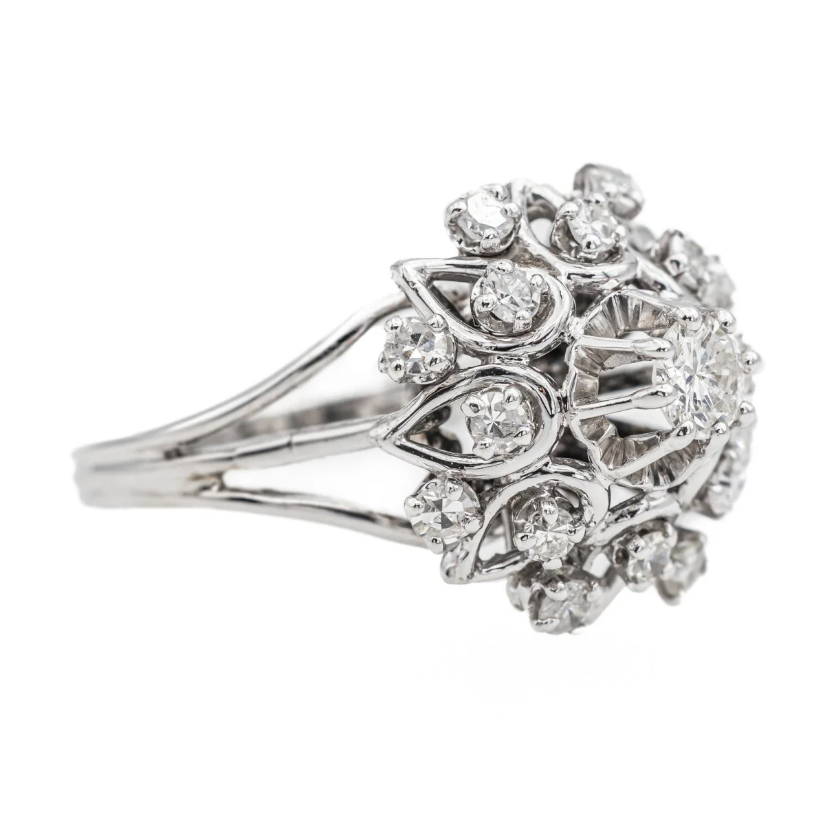 Bague Marguerite en or blanc et diamant - Image 7