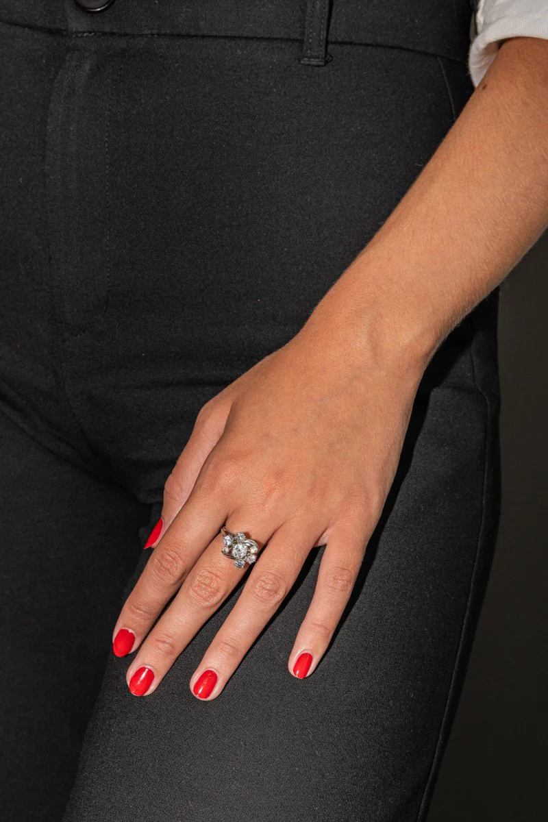 Bague Marguerite Or blanc Diamant - Image 2