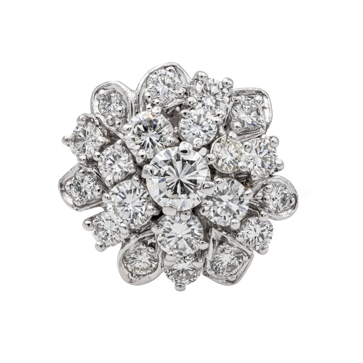 Bague Marguerite en or blanc et diamant